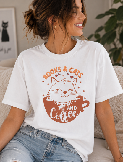 Books & Cats & Coffee Shirt