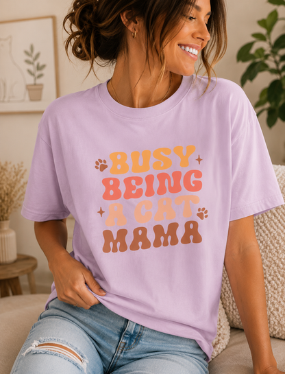 Busy Being A Cat Mama Shirt